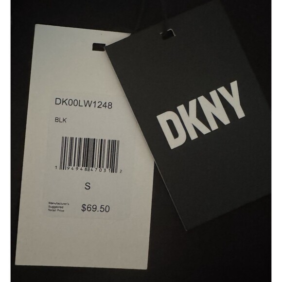 DKNY Button Up Long Sleeve Shirt Dressy Casual Office Size Small Black New - Picture 6 of 8